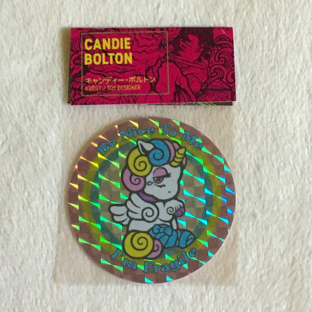 5/$30 Retro Fragile Unicorn Holo Sticker